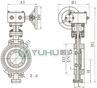 三偏心對夾蝶閥 尺寸圖 三偏心對夾蝶閥 尺寸圖